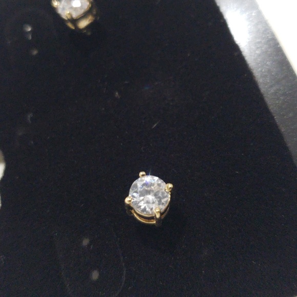 Eisenberg Ice Gold tone Sparkling Crystal Stud Earrings, Women's Fashion Jewelry - Picture 4 of 8